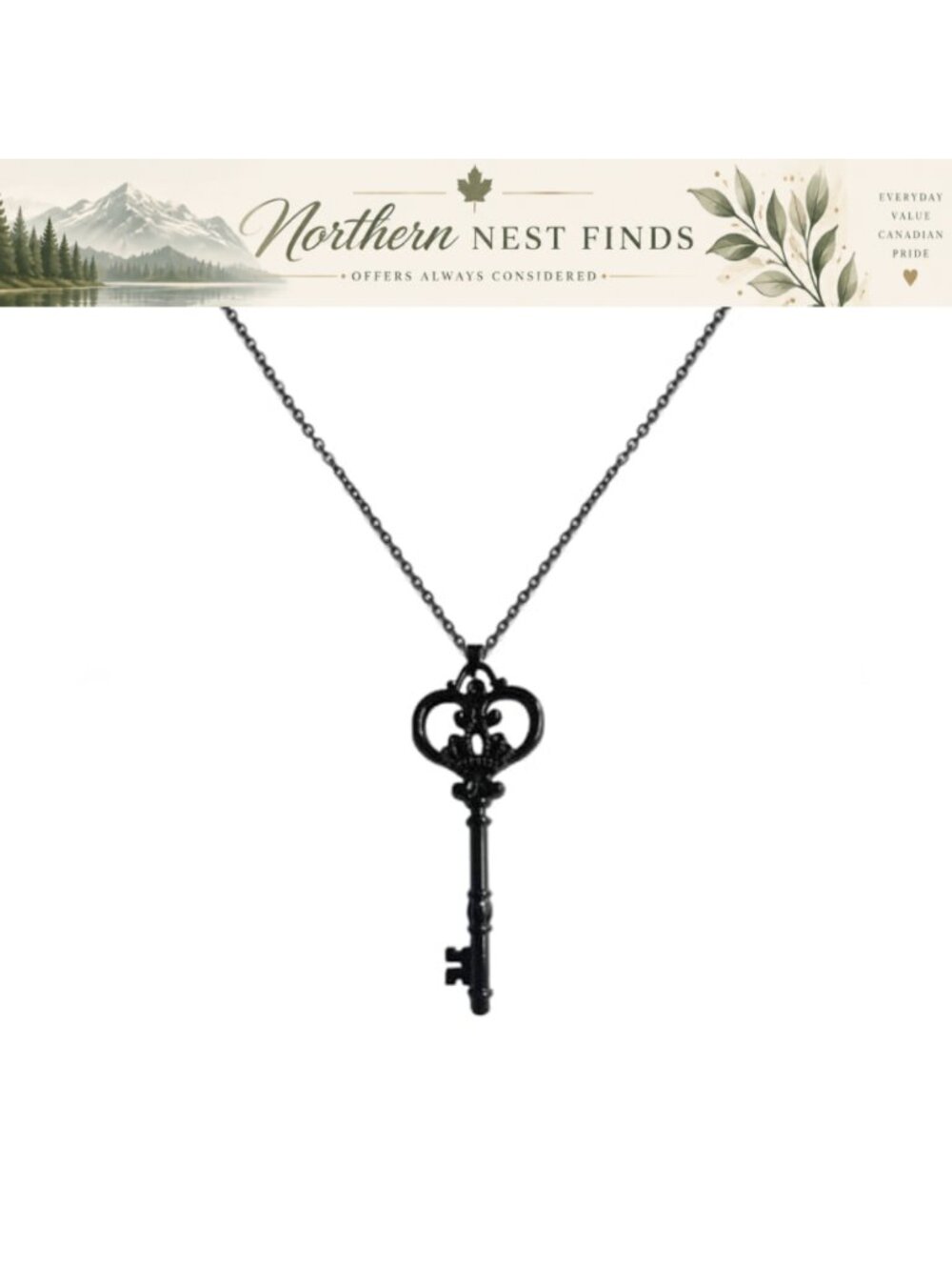 Gothic Key Pendant Necklace Alloy Rolo Chain Choker Jewelry Gift